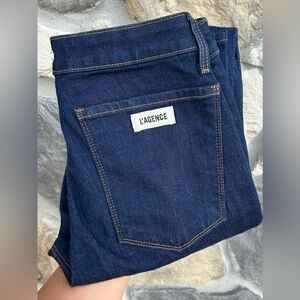 Lageance Dark Wash Skinny Jeans Size 25 Denim Stretch Logo Cut# 1270 Zeppelin